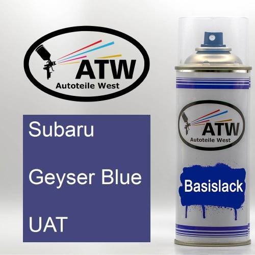 Subaru, Geyser Blue, UAT: 400ml Sprühdose, von ATW Autoteile West.